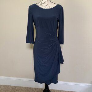 Nordstrom Ruched Navy Blue Dress